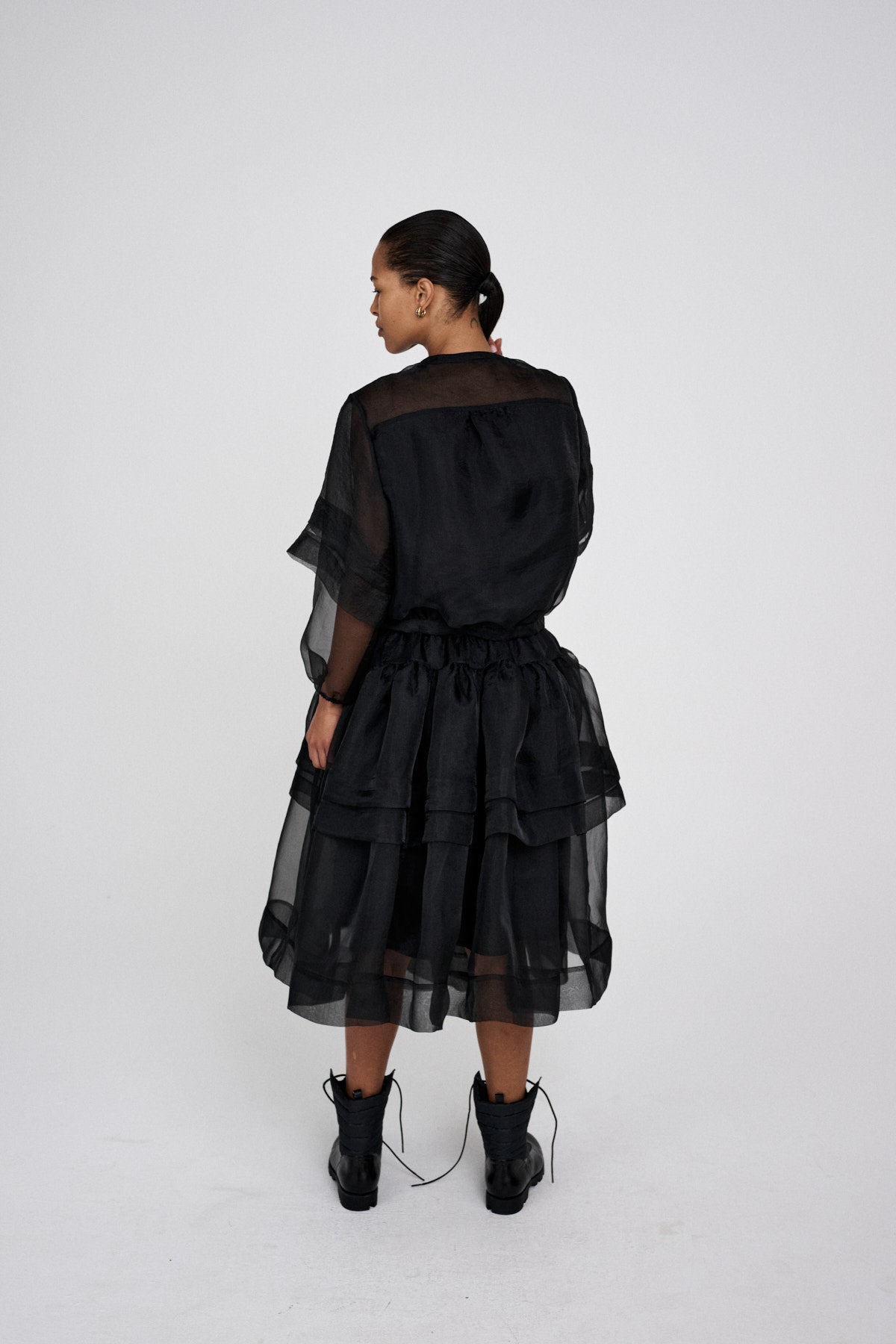 Everlyn - Organza layer shirt jacket I Black 2 - Rabens Saloner