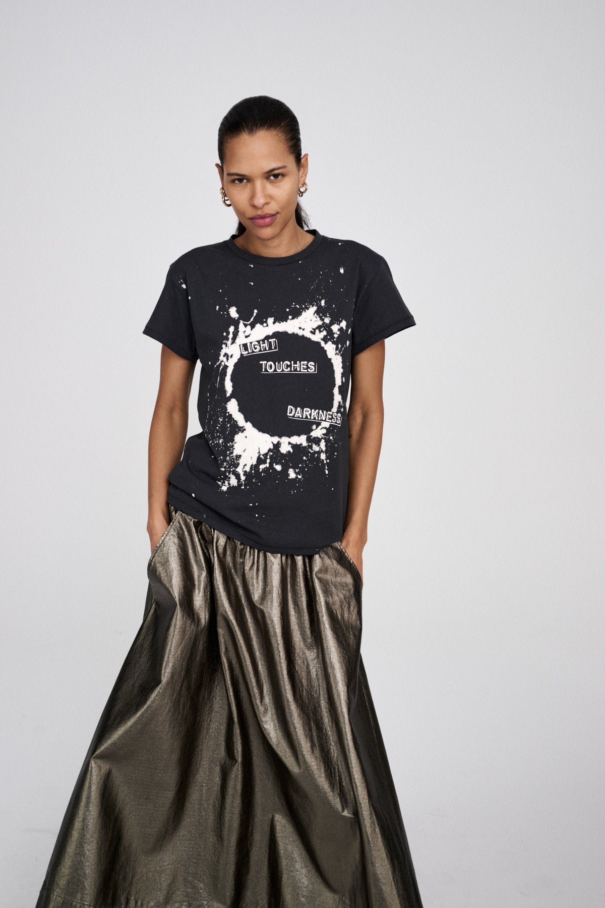 Ambla - Eclipsed print t-shirt I Faded black 3 - Rabens Saloner