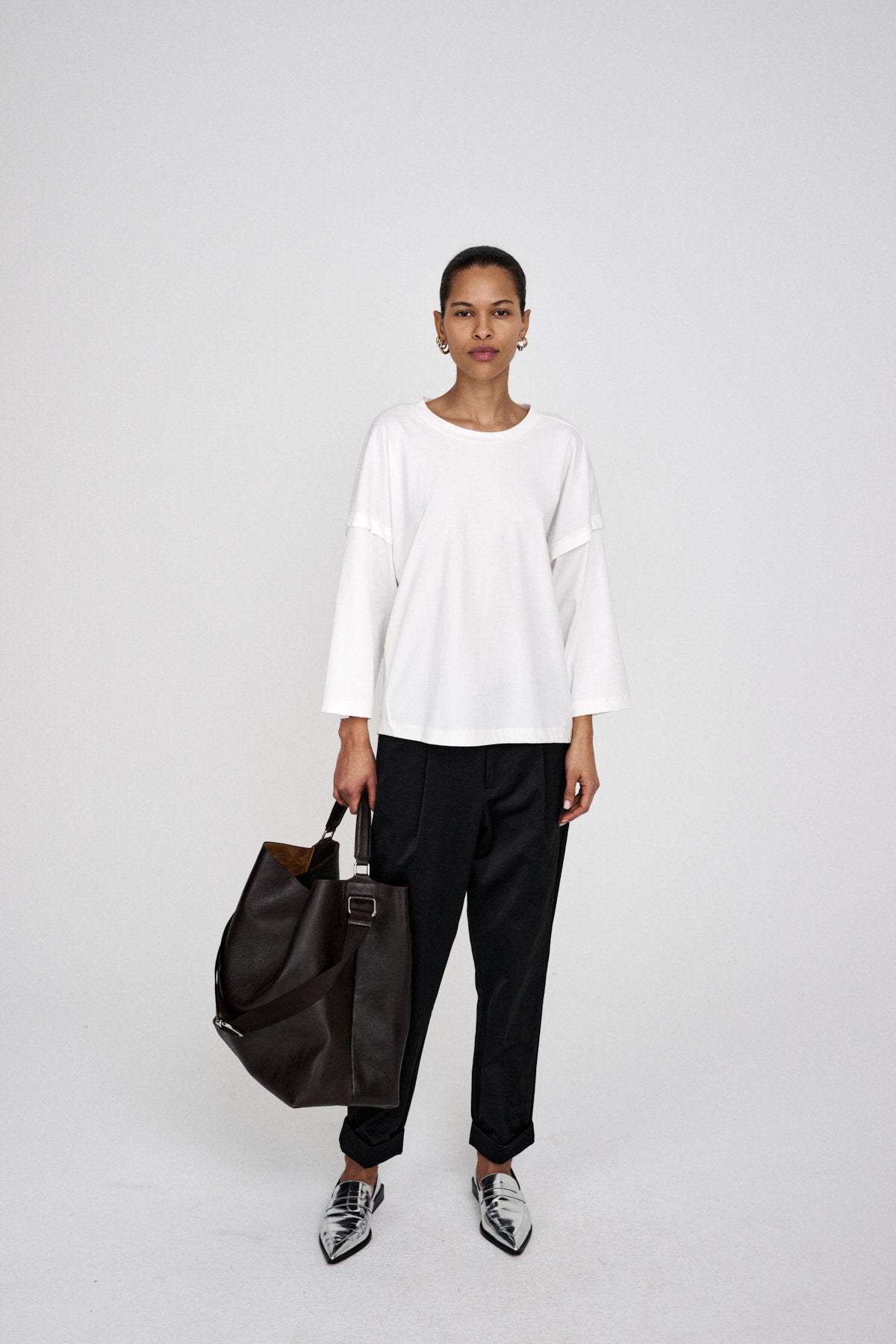 Laurah - FOT jersey 3/4 sleeve top I Faded black 4 - Rabens Saloner