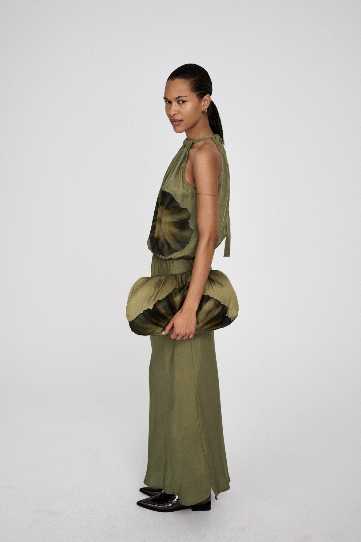 Chanette - Bloom halter dress I Hazelnut combo 3 - Rabens Saloner