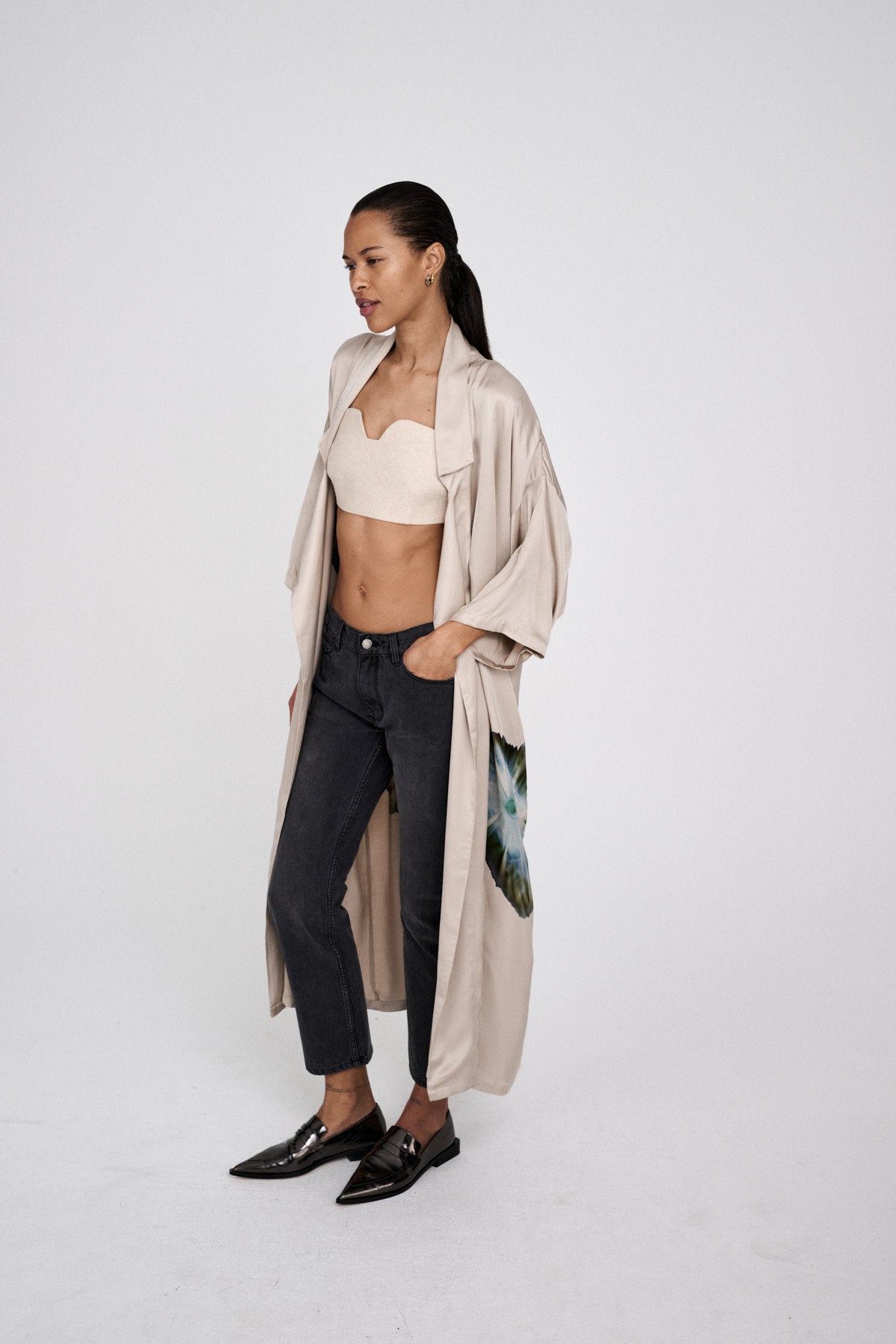 Aysha - Bloom kimono jacket I Hazelnut combo 3 - Rabens Saloner