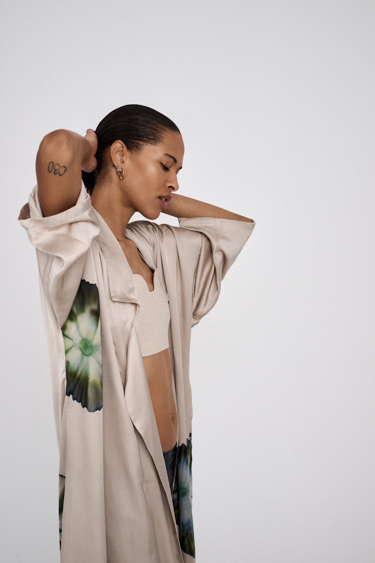 Aysha - Bloom kimono jacket I Hazelnut combo 5 - Rabens Saloner