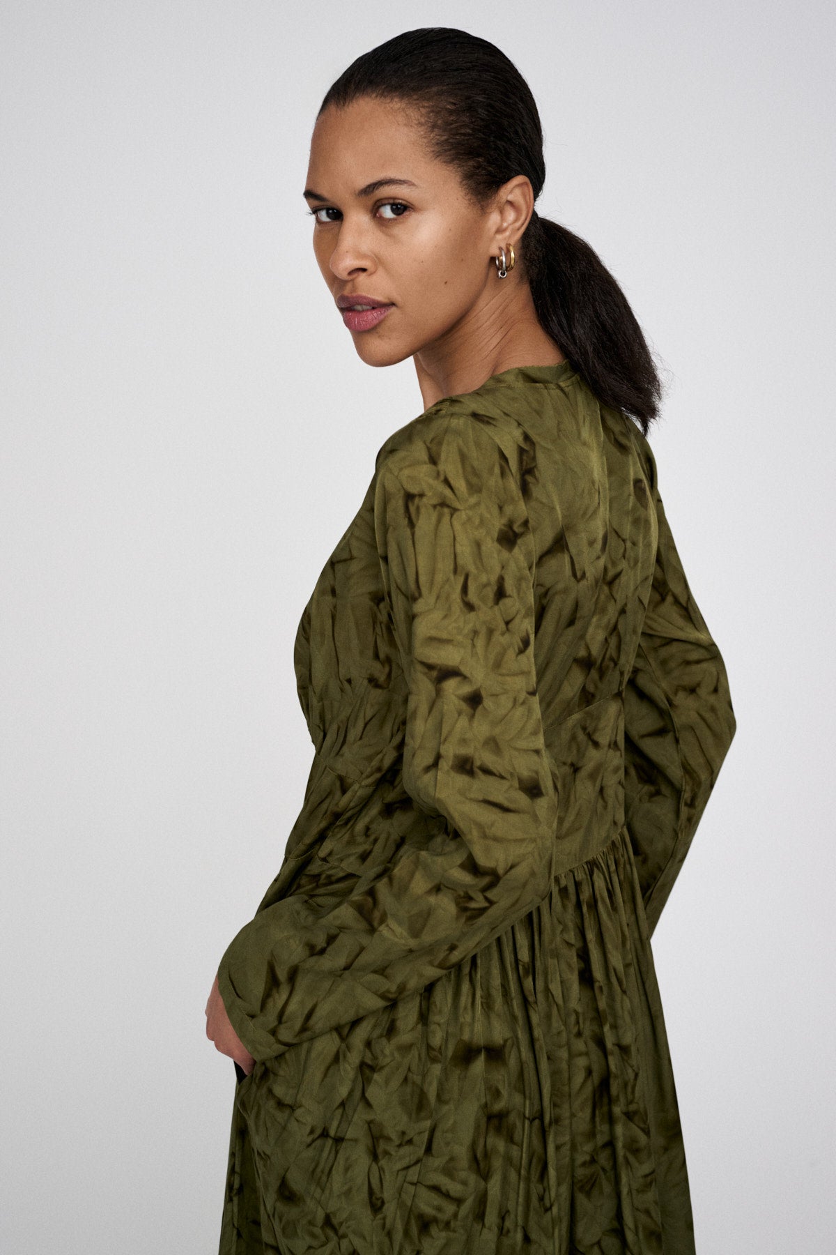 Athena - Crystal vintage dress I Fern green combo 3 - Rabens Saloner