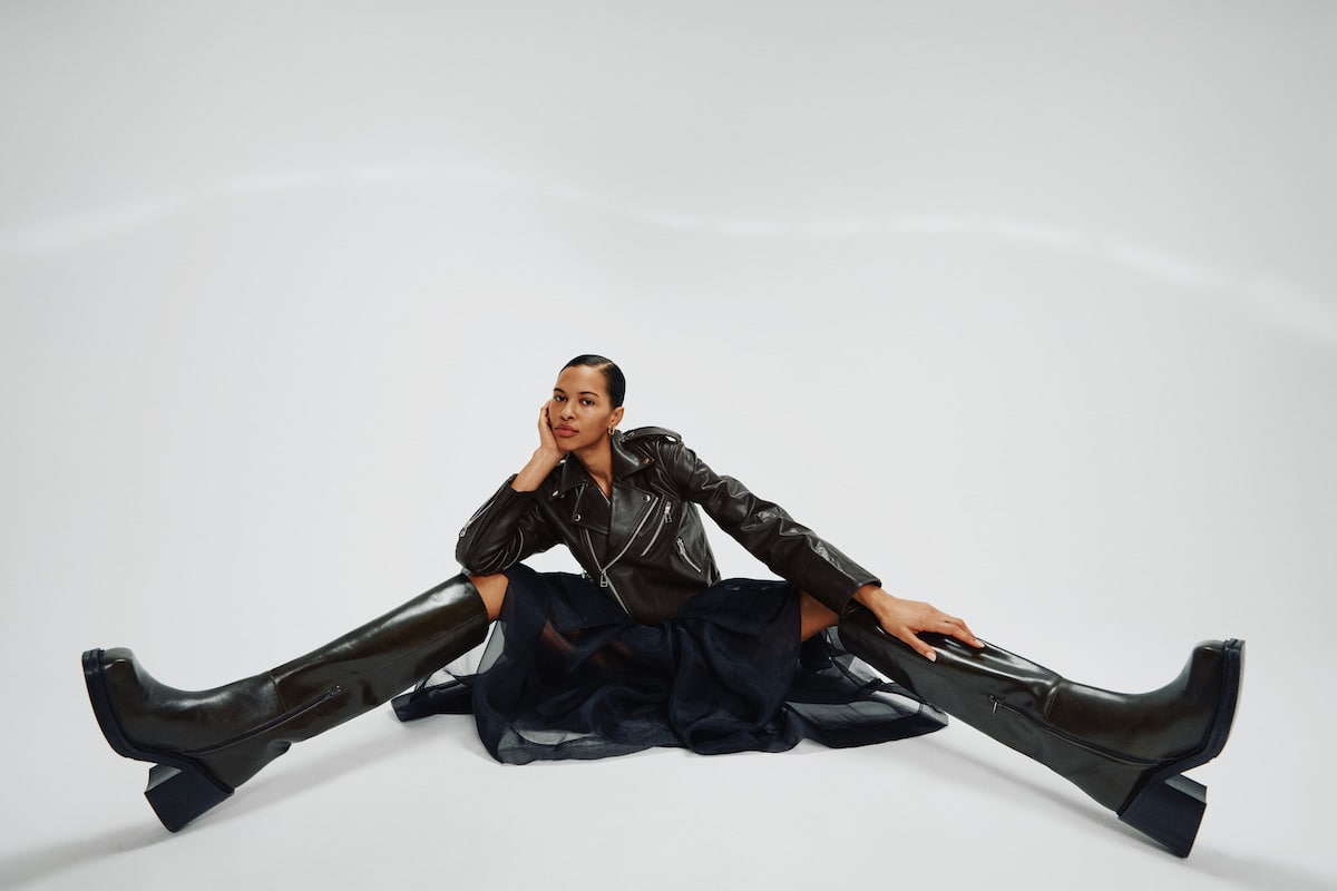 Davine - Leather biker jacket I Coffee 10 - Rabens Saloner