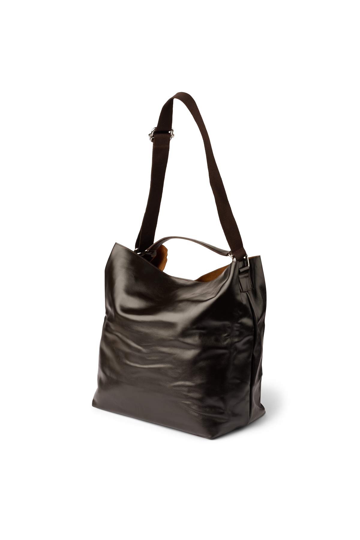 Daya - Leather large bucket bag I Coffee Coffee O/S 6 - Rabens Saloner