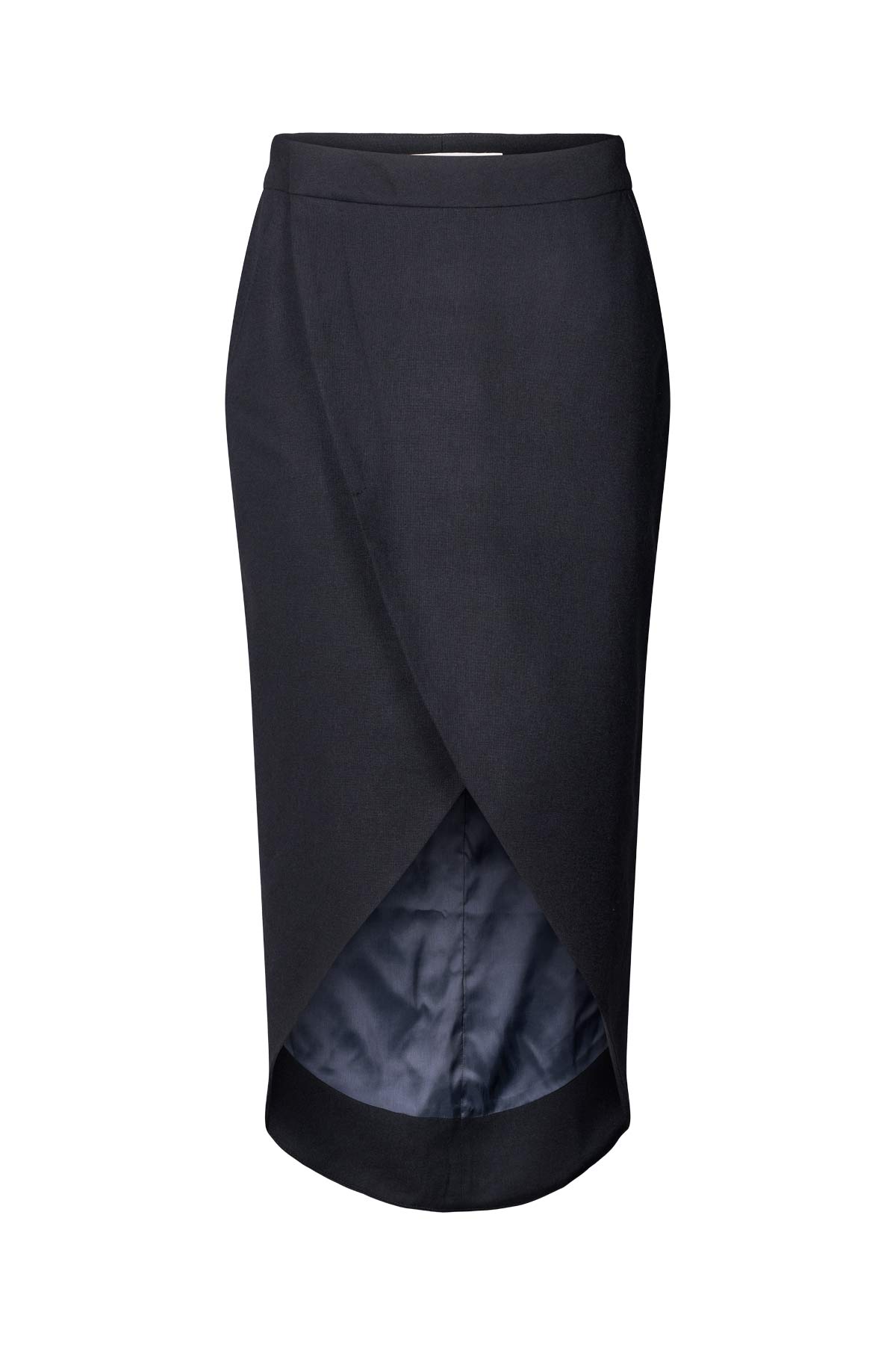 Varda - Drapy tailoring wrap skirt I Midnight Midnight XS 1 - Rabens Saloner