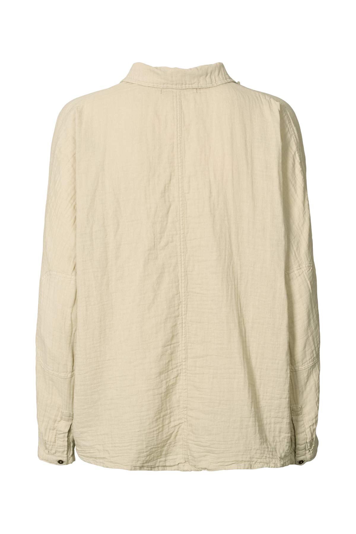Cotton double elbow patch shirt - Jojo I Pelican grey 5 - Rabens Saloner
