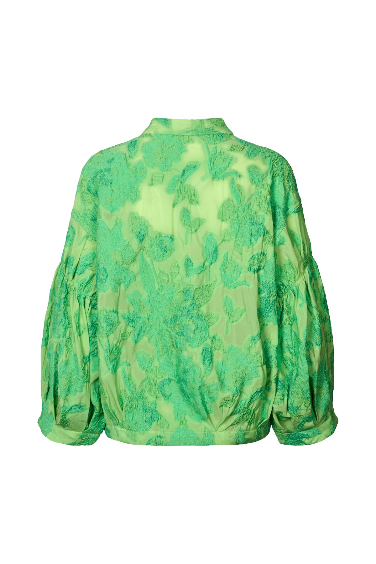 Candie - Clipped jacquard shirt jacket I Viper green 2 - Rabens Saloner
