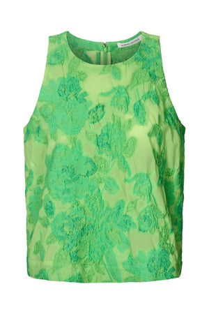 Clipped jacquard tank top - Piper I Viper green Viper green XS 1 - Rabens Saloner