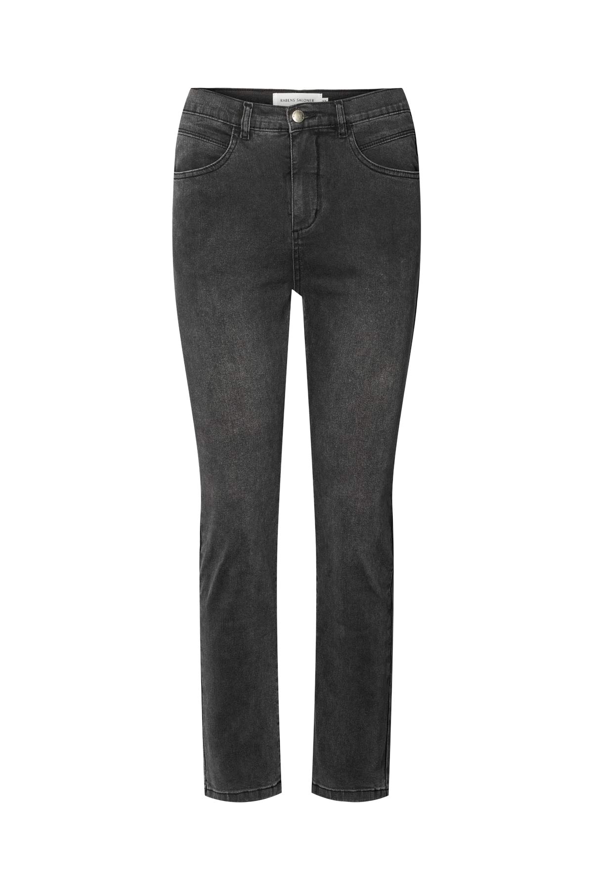 Felicia - Denim stretch skinny cropped pants I Washed black denim Washed black denim 25 6 - Rabens Saloner
