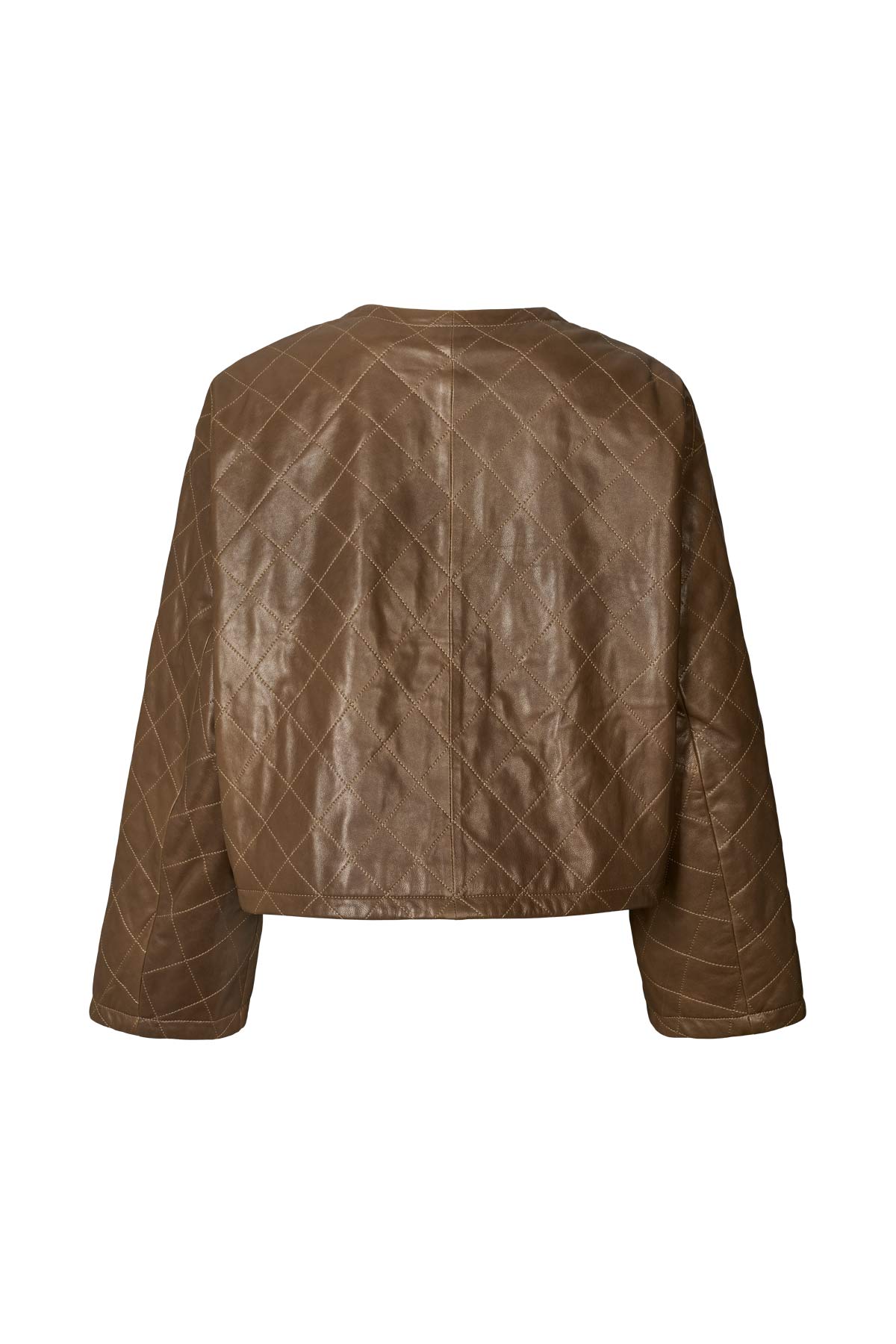 Berra - Quilted leather jacket I Olive 9 - Rabens Saloner