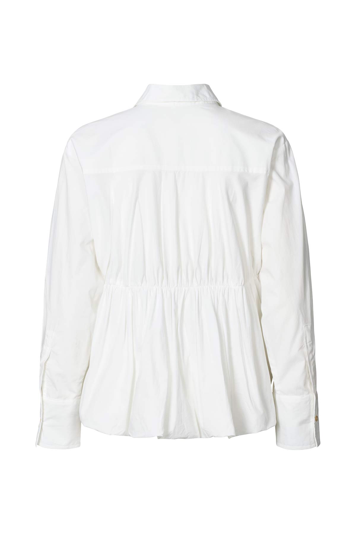 Sophie - Poplin puffed hem shirt I White 7 - Rabens Saloner