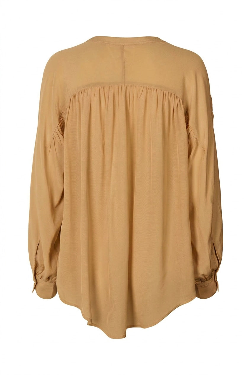 Meg - Sheer lace shirt I Hazelnut
