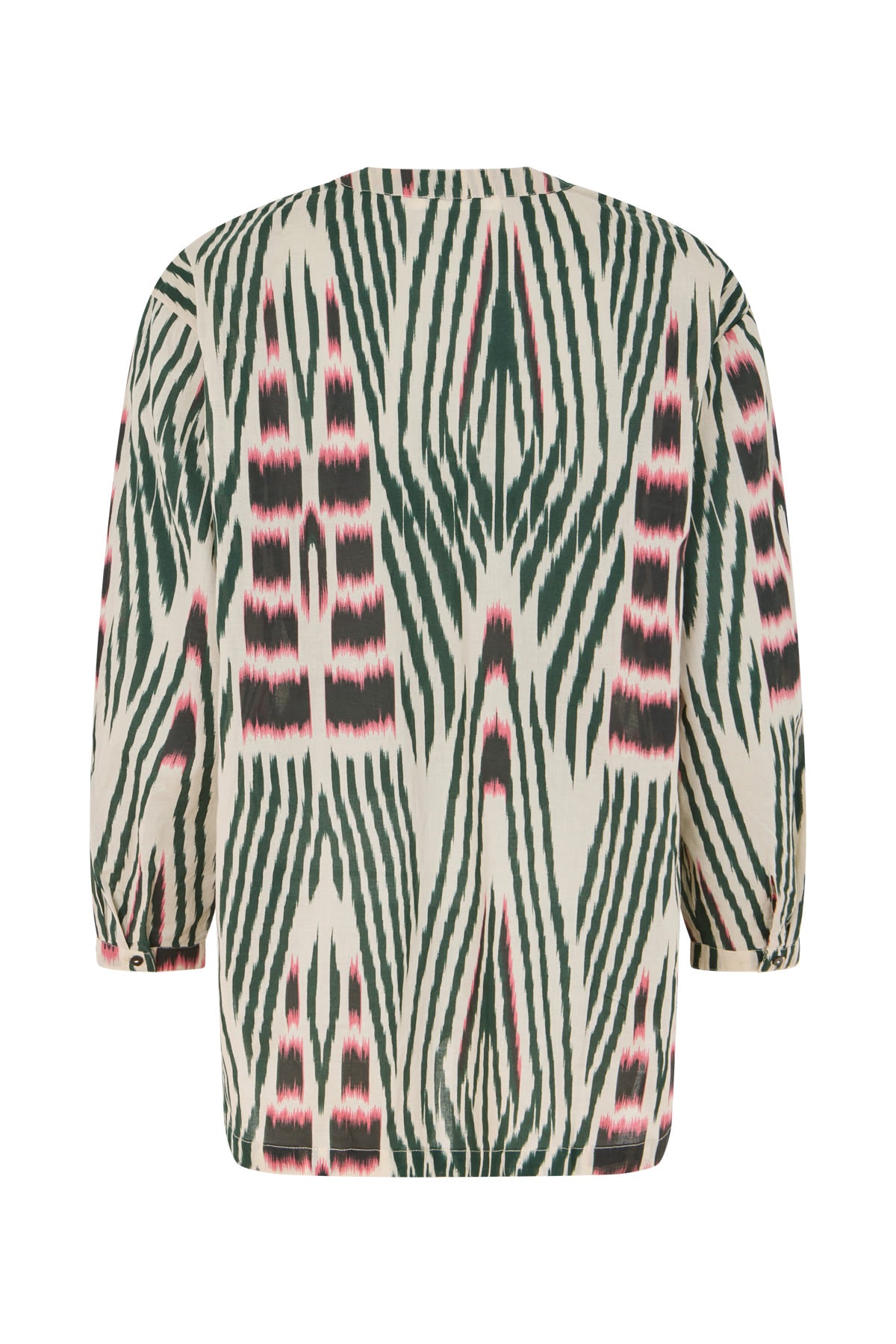 Sibyl - Ikat voile shirt I Forest pink sand 12 - Rabens Saloner
