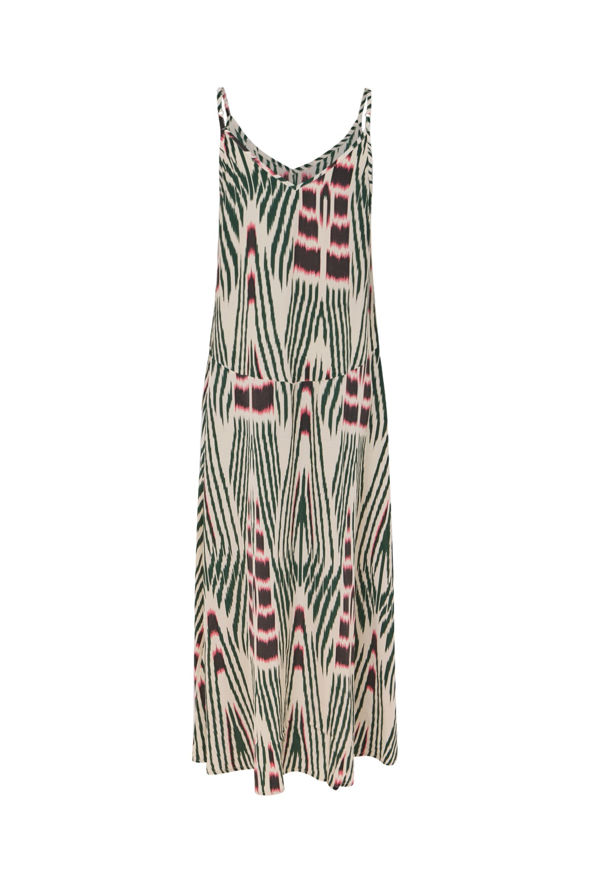 Annebeth - Ikat V-dress I Forest pink sand 2 - Rabens Saloner