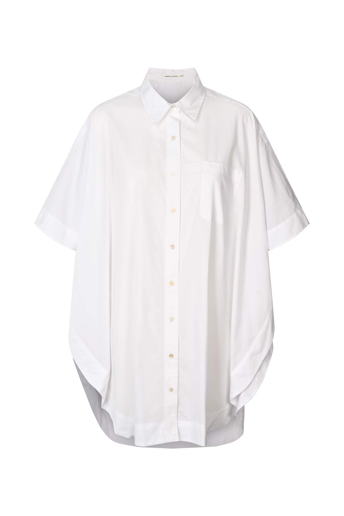 Berta - Poplin curved hem shirt dress I White White XS/S 1 - Rabens Saloner