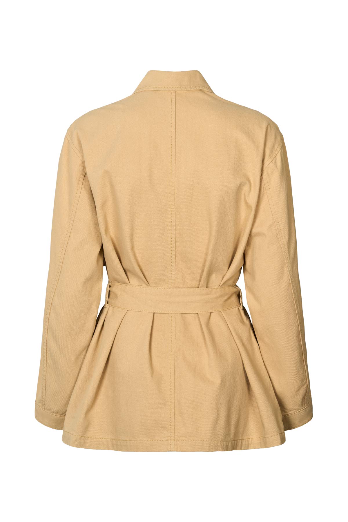 Sienna - Texture canvas belted jacket I Sand 5 - Rabens Saloner