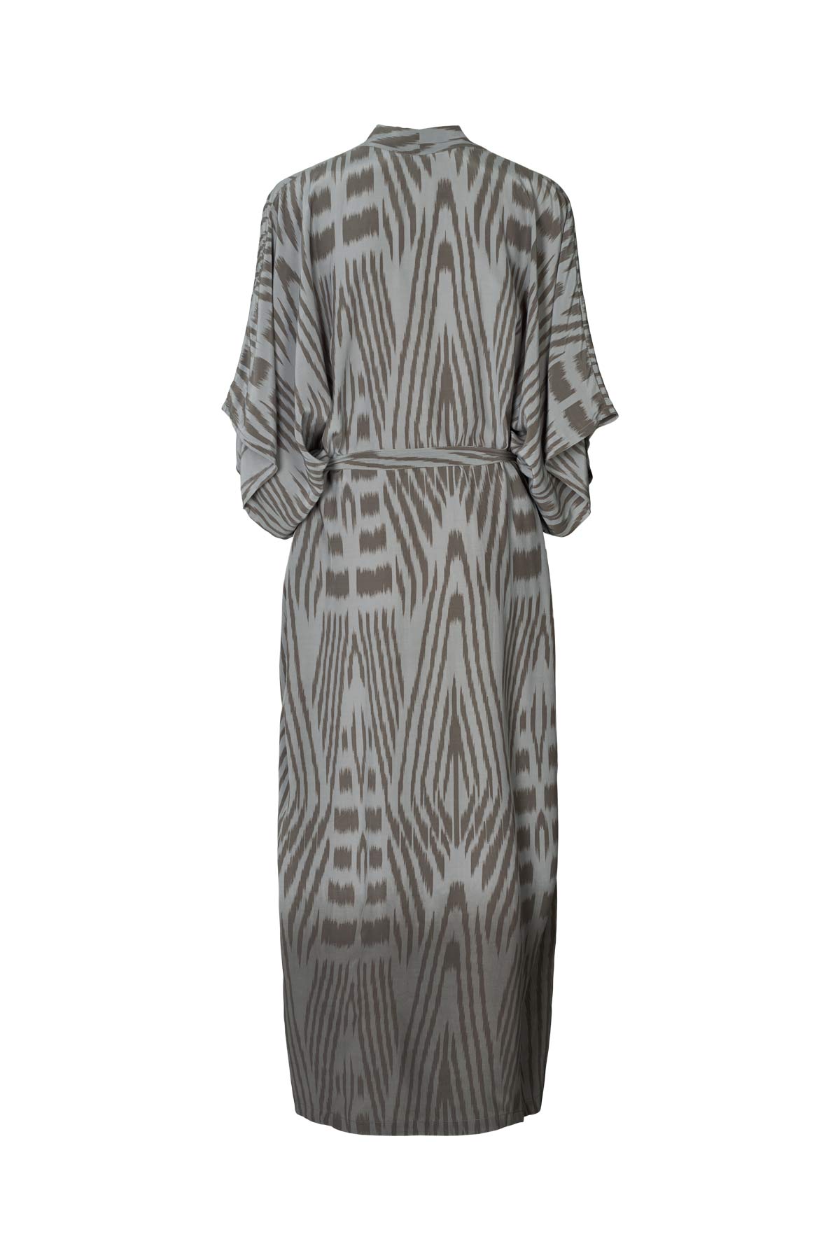Alesandra - Ombre ikat kimono dress I Asphalt combo 10 - Rabens Saloner