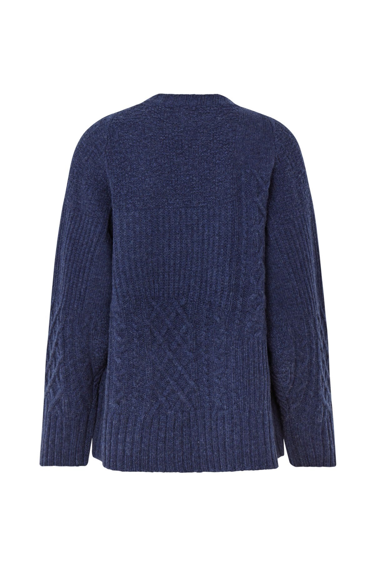 Luka - Patchwork knit cardigan I Indigo 5 - Rabens Saloner