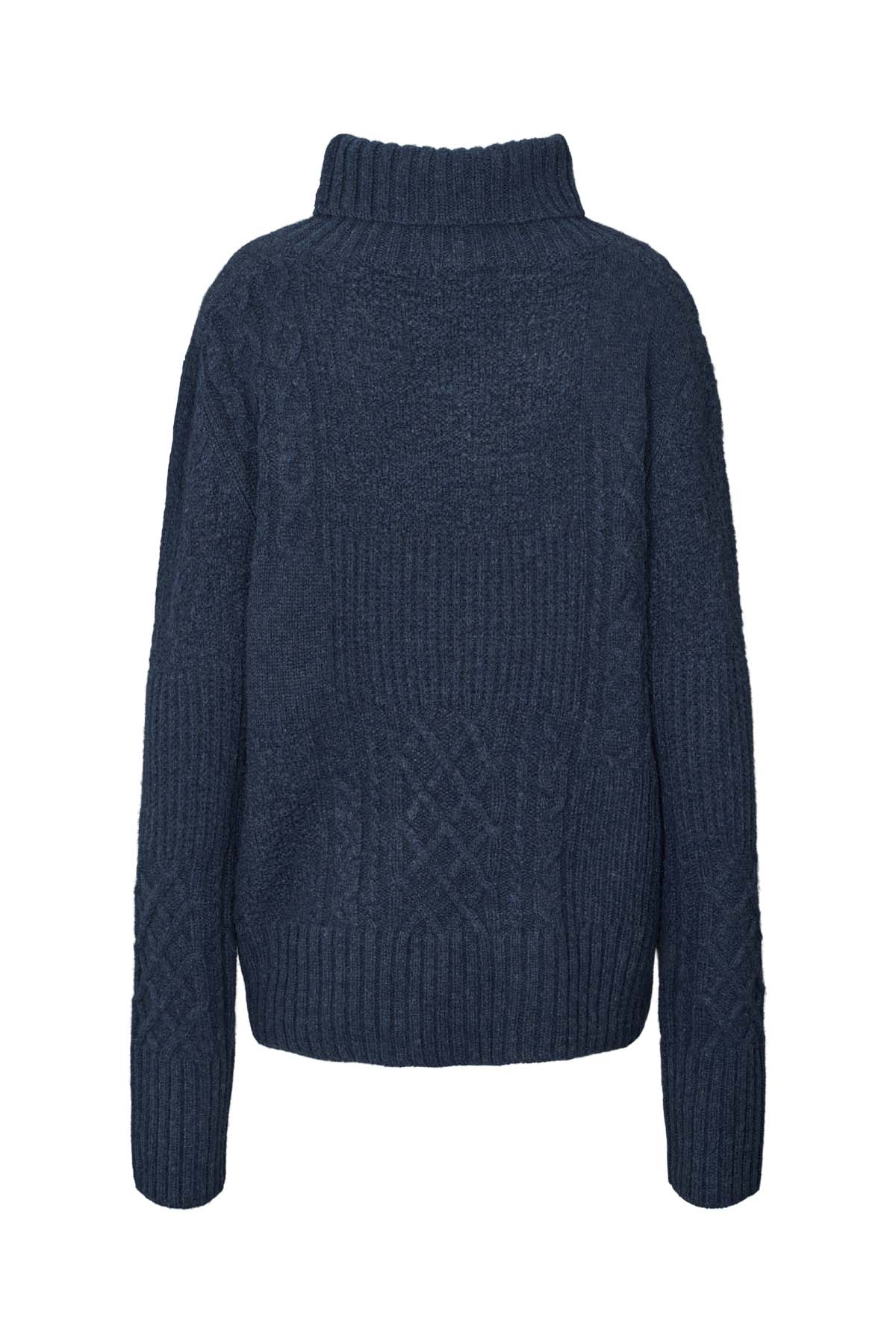 Anli - Patchwork knit sweater I Indigo 5 - Rabens Saloner