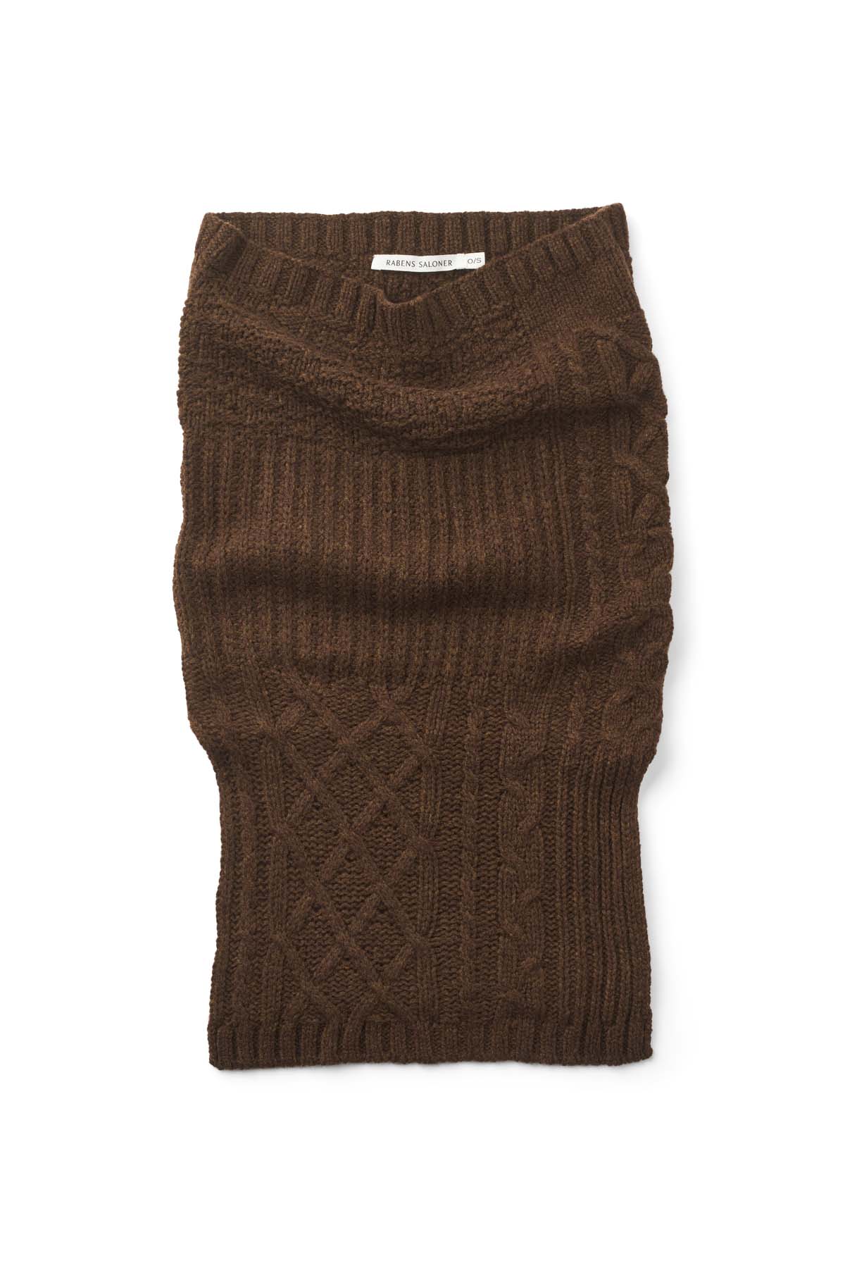 Tamy - Patchwork knit neck warmer I Brown 3 - Rabens Saloner