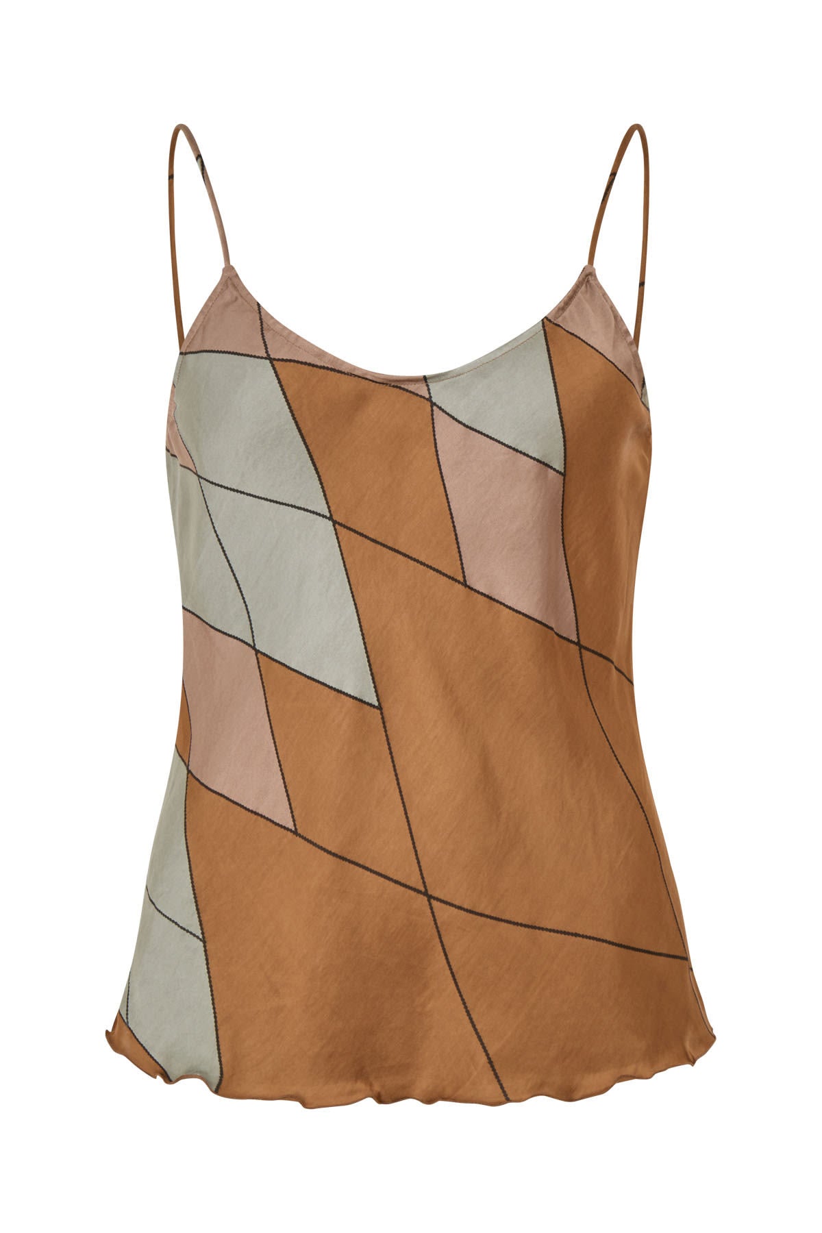 Lise - Diamond print bias camisole I Rust combo Rust combo XS 4 - Rabens Saloner