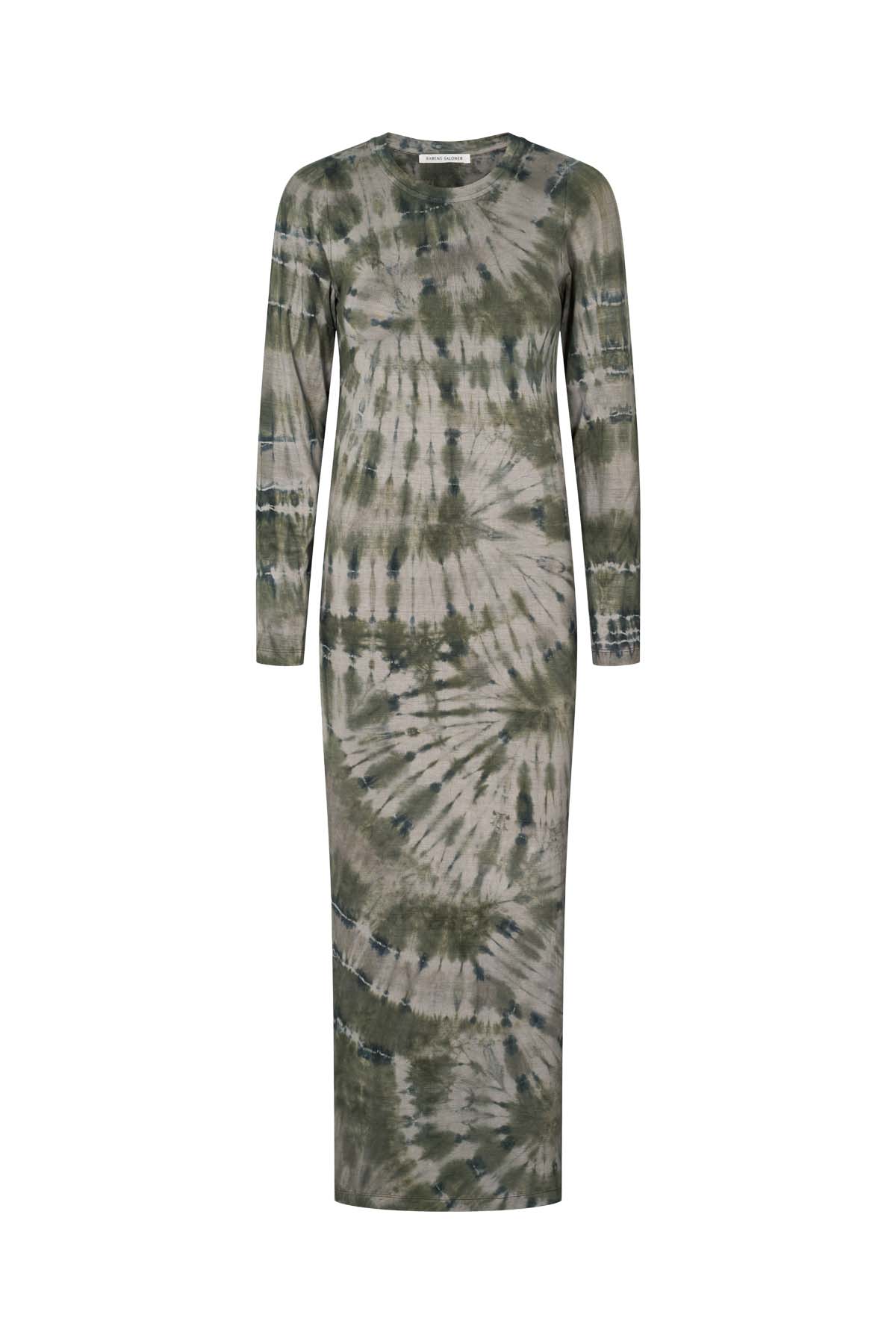 Simi - Lava long jersey dress I Grey green combo 4 - Rabens Saloner