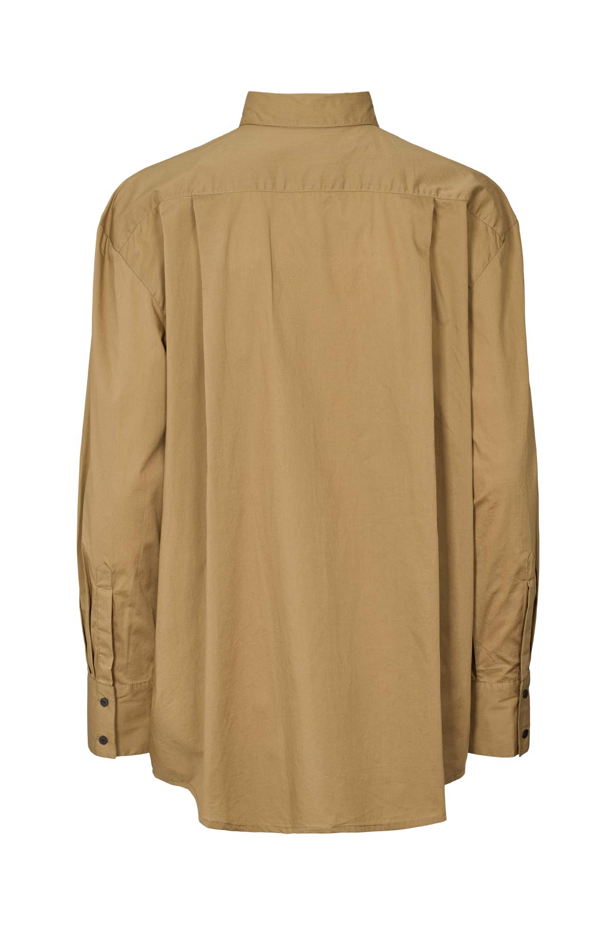 Dim - Poplin front frill shirt I Havanna brown 5 - Rabens Saloner