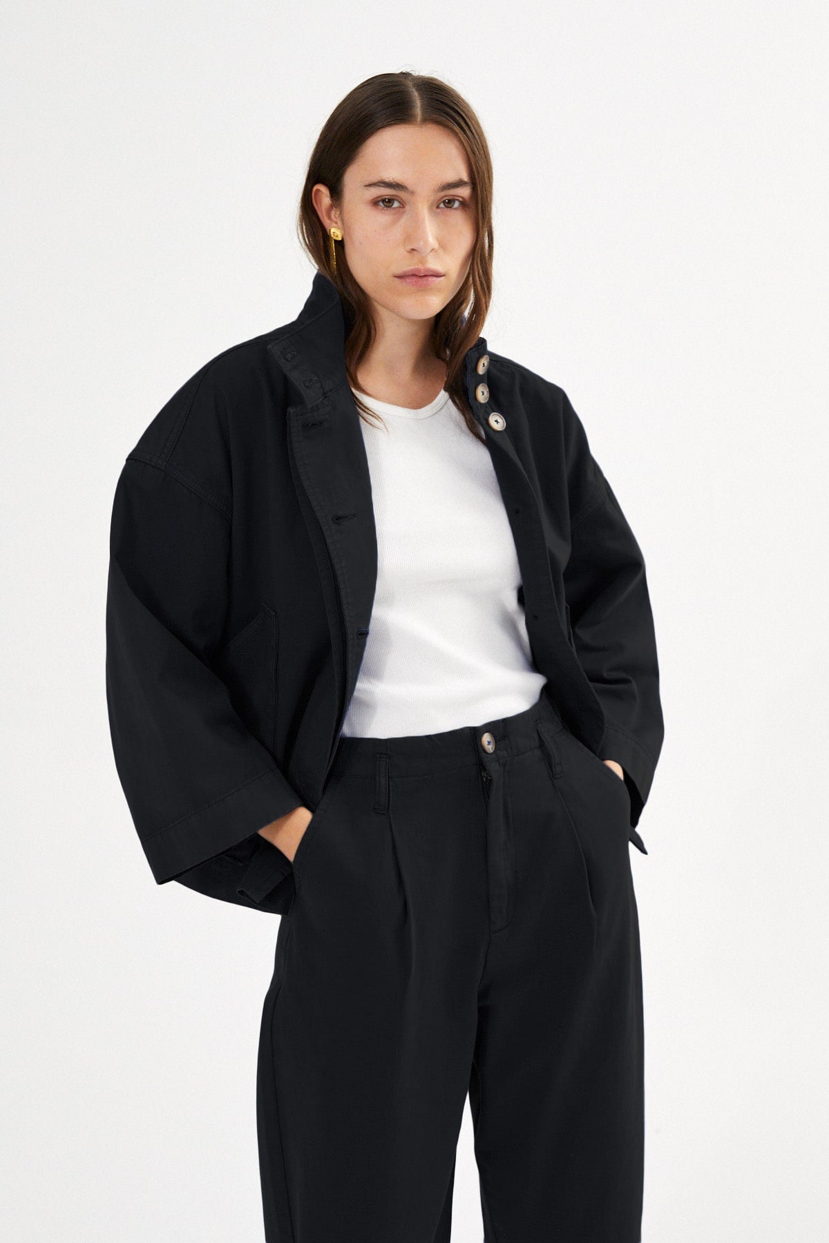 Katje - Canvas light jacket I Faded Black 1 - Rabens Saloner