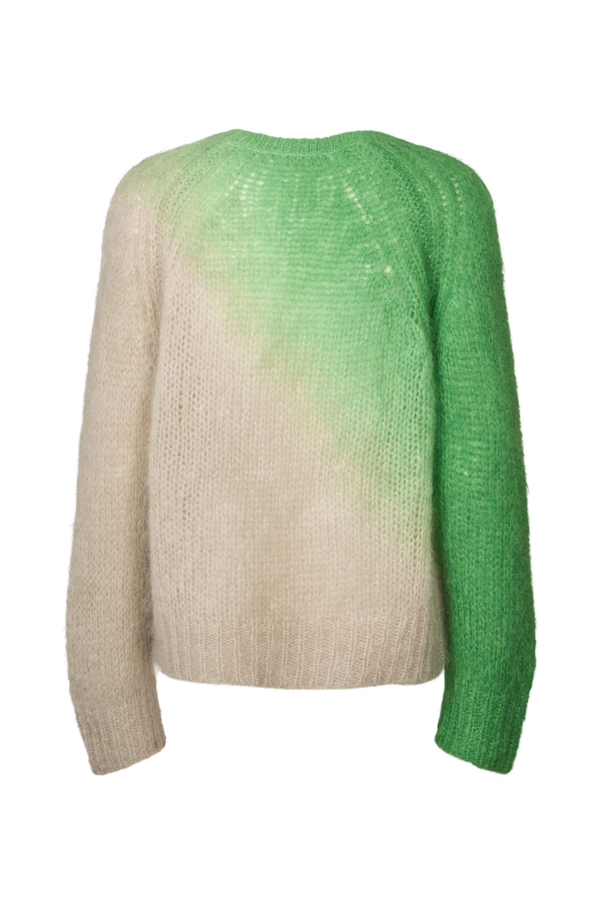 Jasmin - Cross dye boxy sweater I Vibrant green pelican combo 2 - Rabens Saloner
