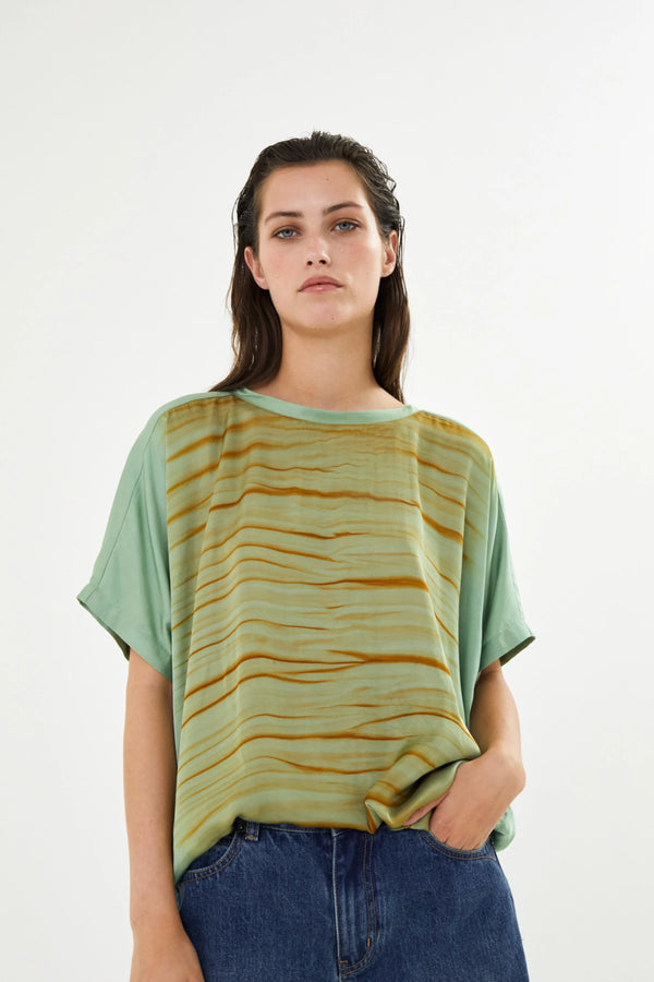 Maggi - Tidal blouse I Green combo    1 - Rabens Saloner
