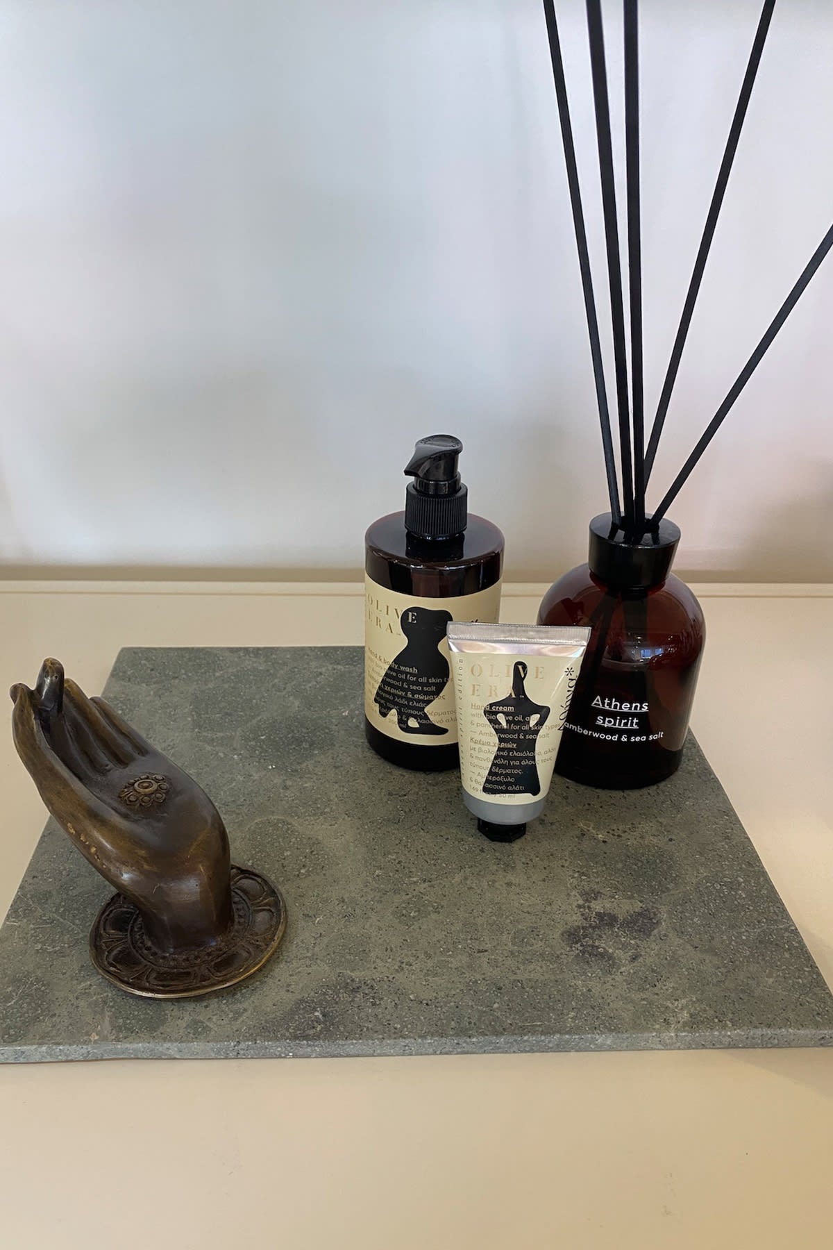 Squared marble plate - Marble plate 30x26 cm I Green Stone 2 - Rabens Saloner