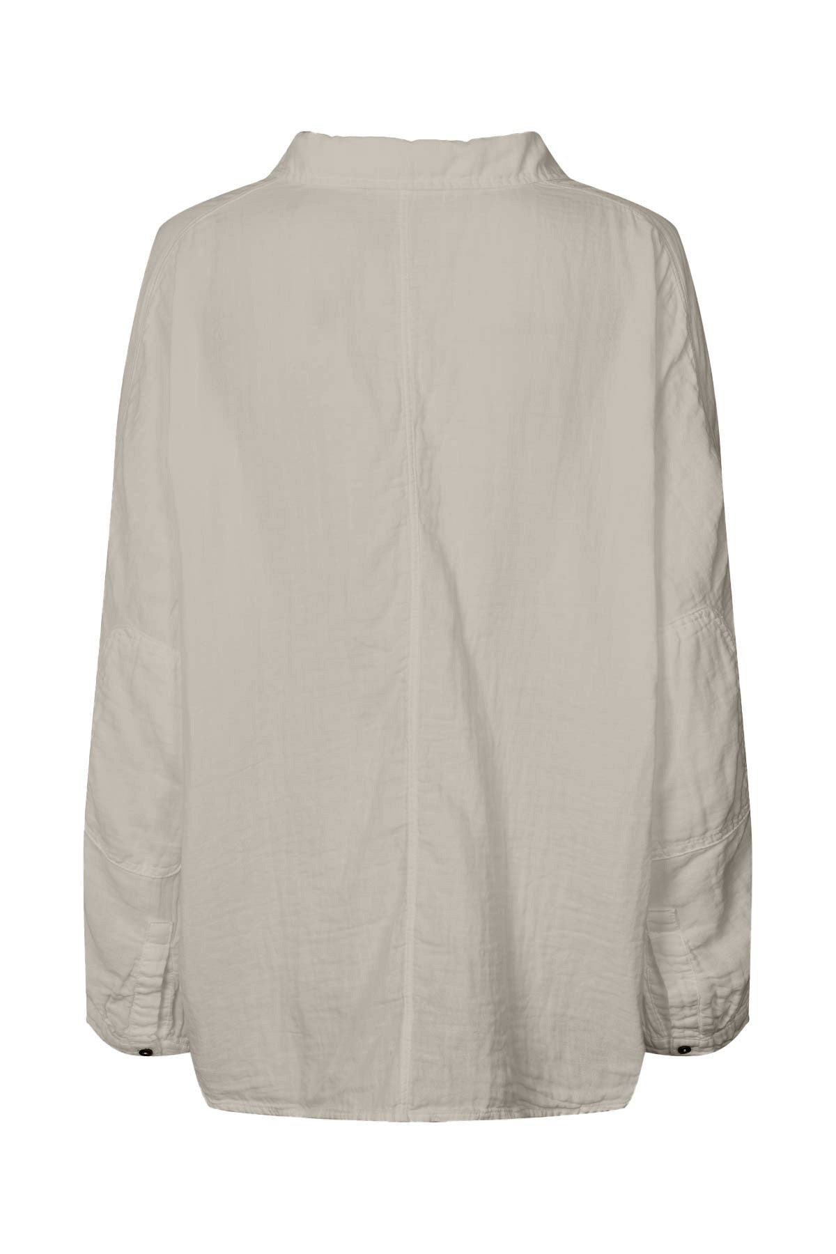 Jojo - Cotton double elbow patch shirt I Light sage 2 - Rabens Saloner