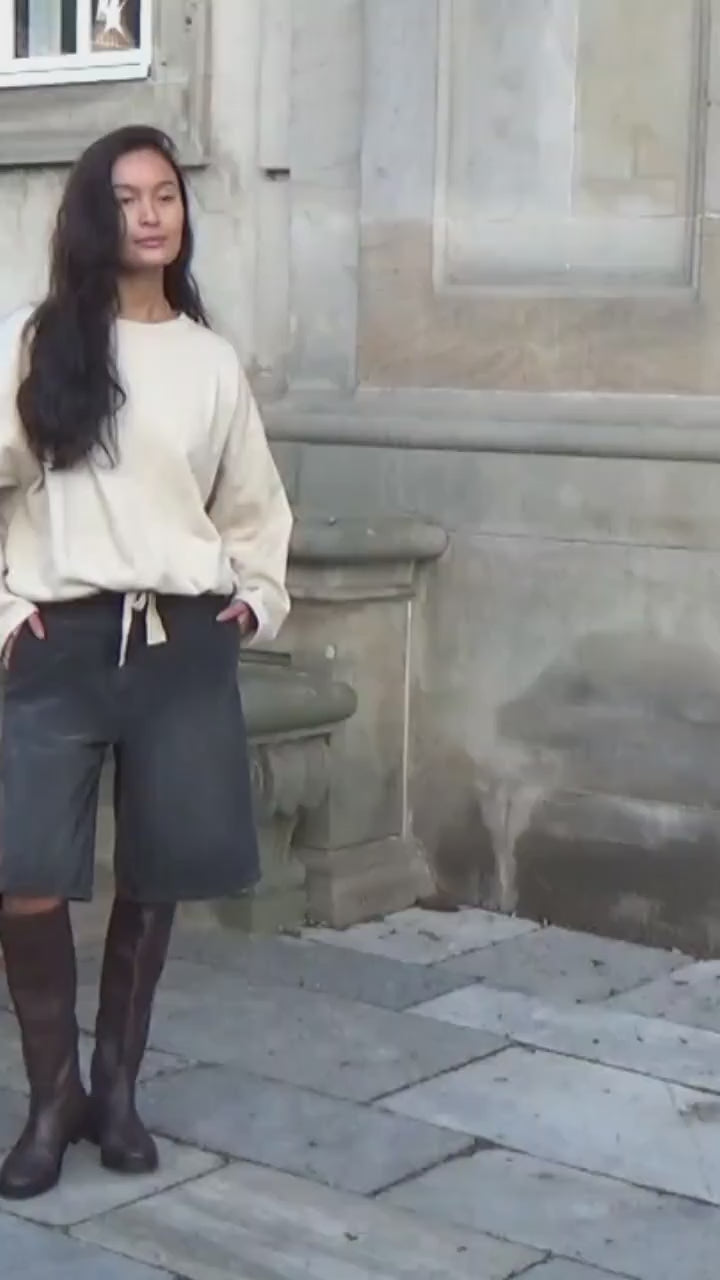 Sheela - Sweat drawstring top I Oyster 9 - Rabens Saloner