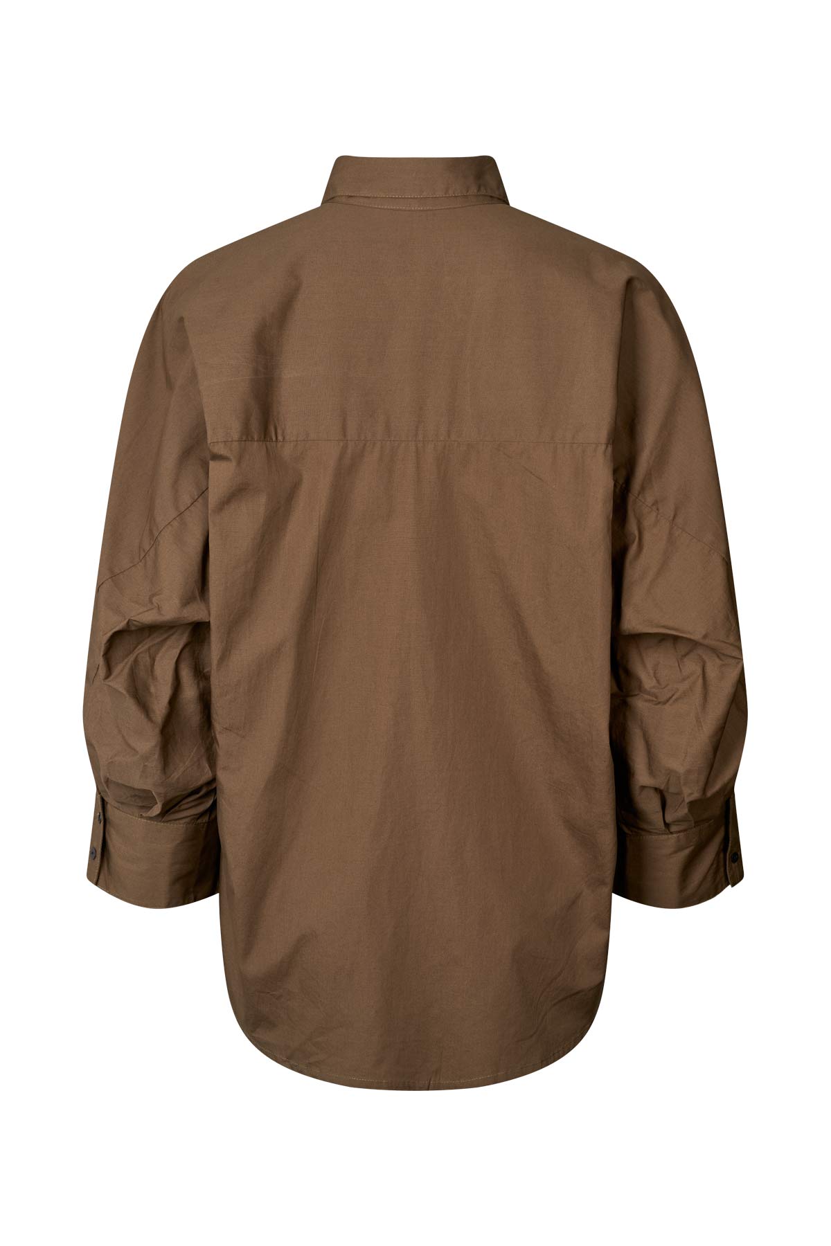 Chloe - Poplin full shirt I Dark brown 2 - Rabens Saloner