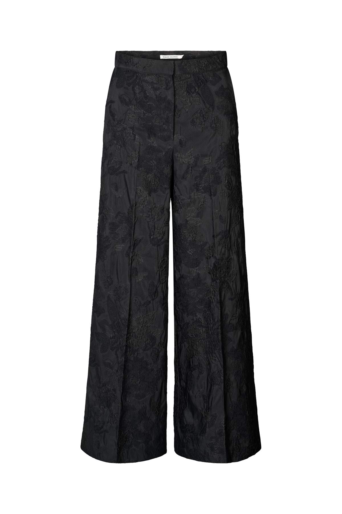 Cass - Clipped jacquard wide leg pants I Pirate black