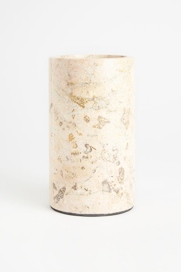 NAPLES - Round marble vase/object Rose H17 CM  1 - Rabens Saloner