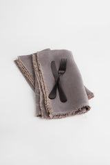 MARMARIS - Linen napkin STEEL GREY 70X70 CM  6 - Rabens Saloner