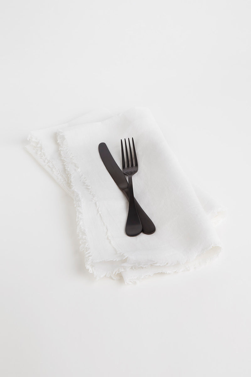 MARMARIS - Linen napkin WHITE 70X70 CM  7 - Rabens Saloner