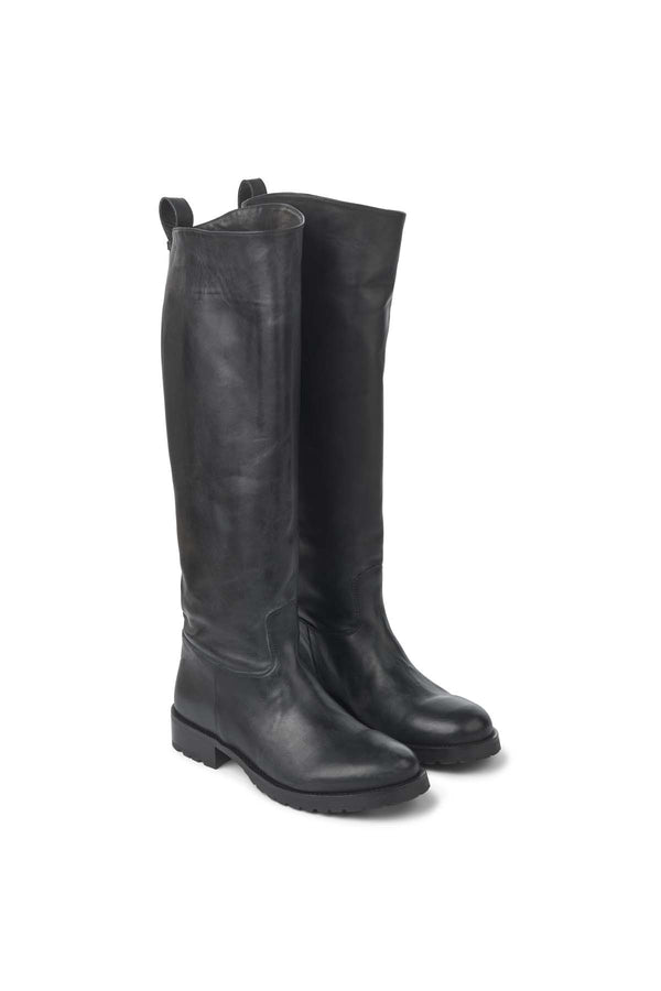 Marit - Leather riding boot BLACK 37  1 - Rabens Saloner