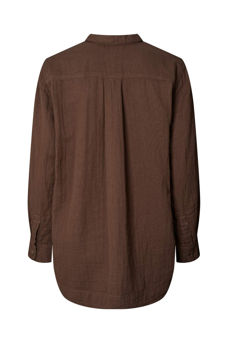 Besime - Cotton dbl shirt I Chocolate    8 - Rabens Saloner
