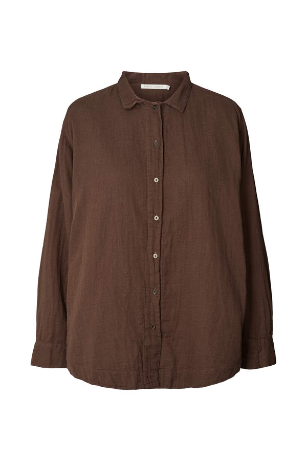 Besime - Cotton dbl shirt I Chocolate Chocolate XS  1 - Rabens Saloner