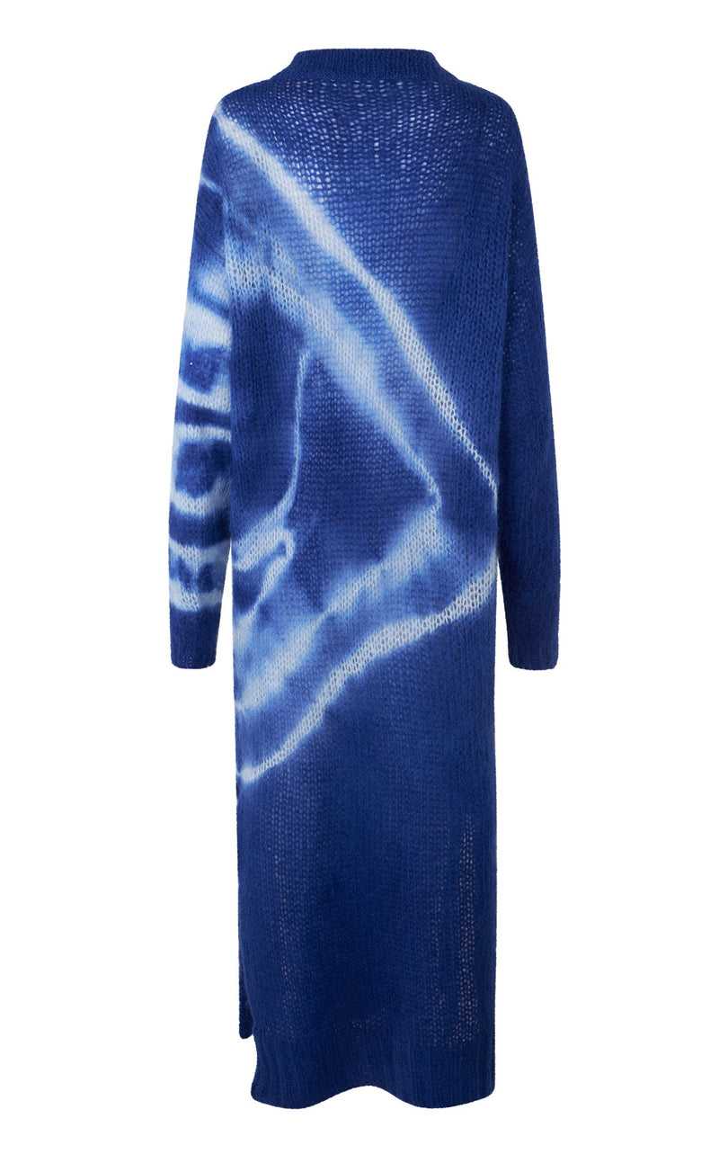 Taia - Echo knit long dress I Blue combo    6 - Rabens Saloner