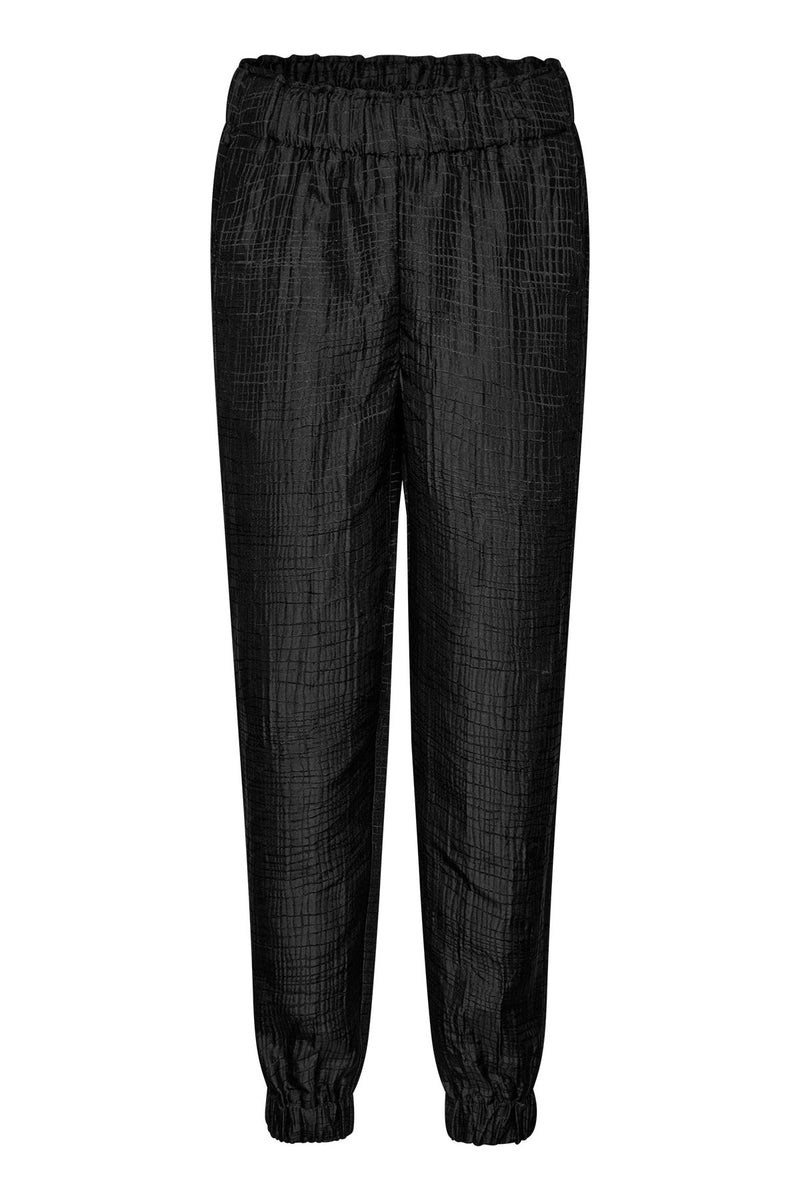 Francine - Trellis jacquard casual pants I Black Black XS  5 - Rabens Saloner