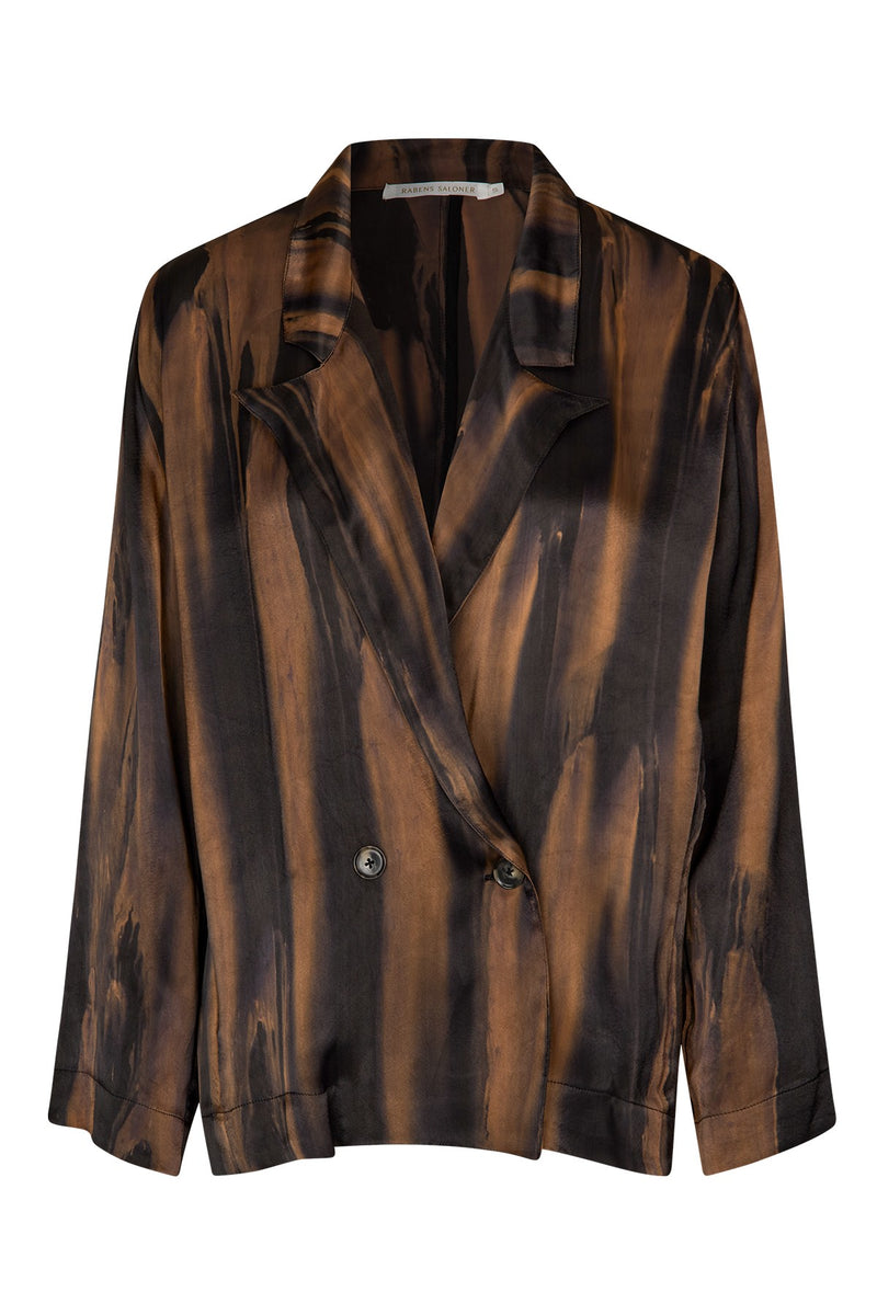 Abeera - Mottled cropped jacket I Latte combo Latte combo XS  5 - Rabens Saloner