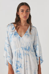 Lucca - Fracture kaftan dress I Blue white combo