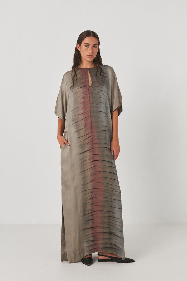 Maha - Macaw colomn dress I Grey combo    1 - Rabens Saloner