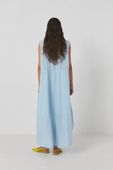 Vilde - Cotton drawstring dress I Blue    3 - Rabens Saloner