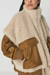 Tamy - Curly fur tunic vest I Natural    3 - Rabens Saloner