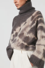 Tahani - Echo knit roll neck sweater I Blue combo    3 - Rabens Saloner